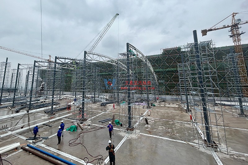 浙江真愛毯業科技有限公司廠房三屋面膜結構工程完工大吉！