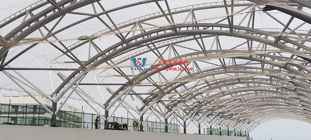 施工加速，這個PTFE膜結構天幕即將完工！